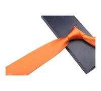 Cravate Homme Slim 8cm Polyester Unie Business(Orange)