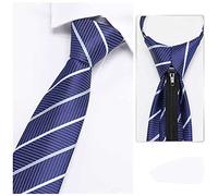 Cravate Hommemode Formelle D'Affaires Polyester Bluestripe Zipper Cravates Réglables Cravates Pour Hommes Pour La Fête De Mariage Rassemblement Réunion D'Affaires Occasions Formelles Cadeaux Pour