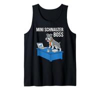Cravate Humoristique de Bureau avec Mini Schnauzer Boss Dog Dad Débardeur