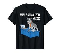 Cravate Humoristique de Bureau avec Mini Schnauzer Boss Dog Dad T-Shirt