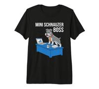 Cravate Humoristique de Bureau avec Mini Schnauzer Boss Dog Dad T-Shirt Haut de Gamme