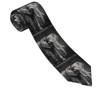 Cravate, image d'éléphant en noir et blanc, Moderne Cravate Homme, Impression Cravates en soie pour Accessoire Chemise, réunion, Mariage