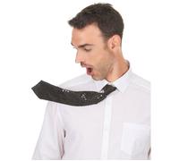 DEGUISE TOI - Cravate Noire à Sequins Adulte - Cravate - Taille Unique - Noir - Accessoires pour déguisement - Polyester - - Carnaval