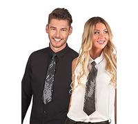 Cravate noire avec sequins transparents adulte - Noir - Taille Unique