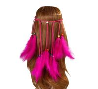 Cravate Pince adapté pour femmes, coiffure Boho Hippie, couvre-chef de Style américain, cheveux de fête de Festival Plaid Fourrure Soldes (Hot Pink, One Size)