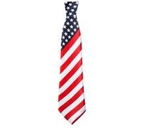 cravate polyester drapeau états-unis adulte - boland 44961 Blanc G