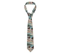 Cravate pour homme HJFCZH Horses On The Beach Prints 145 x 7,9 cm en polyester facile d'entretien pour costumes, mariages et cadeaux - Cravate fine imprimée tendance