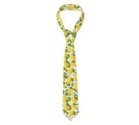 Cravate pour homme Jaune vif Aquarelle Citrons Polyester fantaisie pour fête de mariage marié garçon d'honneur Cravate