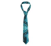 Cravate pour Hommes Marbre bleu sarcelle et or Tie pour Mariage