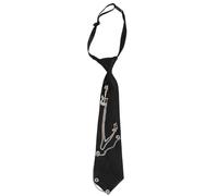 Cravate pré-nouée avec pendentif guitare en métal pour homme et femme, Guitare dorée noire, taille unique