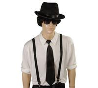 Cravate - PTIT CLOWN - Déguisement charleston ou gangster - Élastique - Noir - Mixte