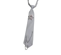 Cravate punk uniforme prénouée pour lycée | Perles de chaîne en métal avec attaches d ' uniforme d ' écolière réglables pour un look Preppy Cosplay, uniforme de