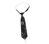 Cravate punk uniforme prénouée pour lycée | Perles de chaîne en métal avec attaches d ' uniforme d ' écolière réglables pour un look Preppy Cosplay, uniforme de