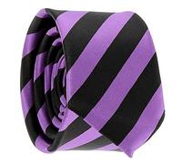 Cravate Rayures Larges Violette et Noire - Cravate rayée