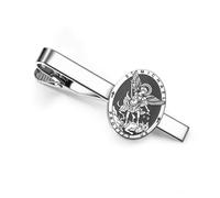 Cravate Saint-Michel Clip Michael l‘archange Bar à cravates chrétienne | Pince à cravate Saint Michel pour homme - Bijou de protection en acier inoxydable pour papa catholique et chrétien