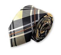 cravate slim écossaise "Marron-Clair", finitions main