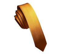 Cravate Slim en soie for hommes, 2 pièces, 4cm, couleur unie, tissée, for fête de mariage Pour Fete Affaires(Gold)