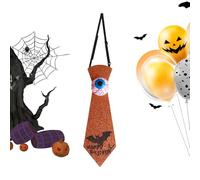 Cravate tête de mort, mode effrayante, accessoire d'Halloween avec nœud lumineux à motif chauve-souris, accessoire parfait pour homme, jeune, cosplay, exposition, spectacle, événements