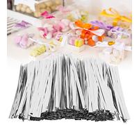 Cravate Torsadée de Four, 3200 Pièces d'attache Torsadée pour Four pour Fête de Mariage pour Friandises pour Animaux de Compagnie (Silver)