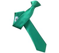 Cravates à clipser en satin pour homme, vert émeraude, Clip On Tie Length: 20 inches