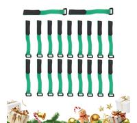 Cravates de guirlande de Noël - 14,2 x 1,8 cm - Fil de pin artificiel - Crochets et boucles verts réglables - Crochets et boucles de Noël pour escaliers - Railings Fences Mantles Home Offices