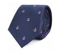 Cravates de sport et de spécialité | Nœuds papillon pour hommes | Cadeaux pour les hommes Cravate fine. Skinny Ancre marine.
