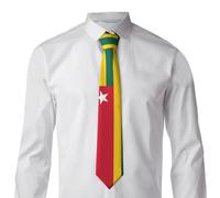 Cravates Fantaisie Noel Drapeau Du Togo Cravate De Mariage Originale Taille Standard Cravates Des Étroite Hommes Moderne Cravate De Fete Homme Pour Business, Chemise, Mariage, 143Cm