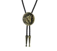 Cravates Western En Cuir Bolo Tie Pour Hommes - Insigne Ovale En Relief Tête De Cheval Cravate Bola Cravate Taille Basse Tendance Rétro, Accessoires De Chemise De Costume De Mode Hip Hop Cadeau De