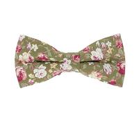 cravateSlim Noeud Papillon Fleurs Vert et Rose - Noeud Papillon Fleuri Homme Mariage