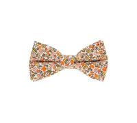 cravateSlim - Noeud Papillon Garçon Liberty Orange - Modèle Enfant Fleuri Assorti Père et Fils - Mariage Champetre à Fleurs pour Garcon d'honneur