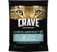 Crave Nourriture sèche pour chat adulte 1+ au saumon et poisson blanc, 1 sachet (1 x 750 g)