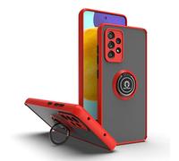 CRAVEN Coque pour Samsung Galaxy A52 / A52 5G / A52s 5G Étui avec Ring Anneau Support Antichoc Protection Case Cover Fixation Magnetic Magnétique Mince Souple Silicone Housse Bumper, Rouge