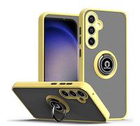 CRAVEN Coque pour Samsung Galaxy A54 5G Étui avec Ring Anneau Support Antichoc Protection Case Cover Fixation Magnetic Magnétique Mince Souple Silicone Housse Bumper, Jaune