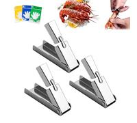 Crawfish Peeler Tool, Stainless Steel Shrimp Deveining Tools for Protecting Nails, Professional Crayfish Sheller & Seafood Peeling Device for Kitchen, Restaurant, and Seafood Boil Party (3Pcs)