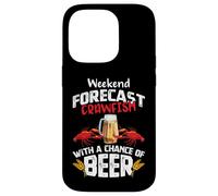 Crawfish with a Chance of Beer Weekend Forecast Seafood Boil Coque pour iPhone 14 Pro