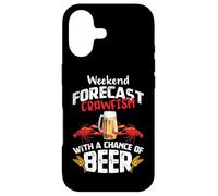 Crawfish with a Chance of Beer Weekend Forecast Seafood Boil Coque pour iPhone 17