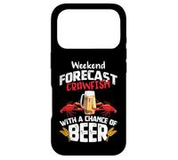 Crawfish with a Chance of Beer Weekend Forecast Seafood Boil Coque pour iPhone 17 Pro