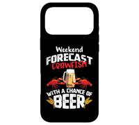 Crawfish with a Chance of Beer Weekend Forecast Seafood Boil Coque pour iPhone 17 Pro Max
