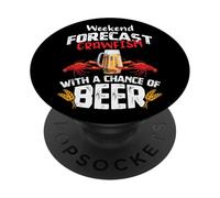 Crawfish with a Chance of Beer Weekend Forecast Seafood Boil PopSockets PopGrip Adhésif