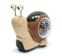 Crawling Snail Baby Toy, Musical Universal Snail Toys Universal Interactive Lightup Tummy Time Electric Toy for Toddlers Kids (Brun)