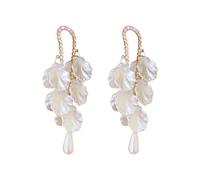 crayfomo 14K Gold Plated Vintage Stud Earrings for Women Fashionable Minimalist Classical Baroque Pearl Earrings Fashion Bridal Wedding Gift