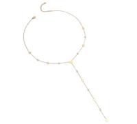 crayfomo 1pc minimaliste en or Y-Drop Collier, pendentif goutte d'eau en acier inoxydable avec gland, bijoux de mode hypoallergéniques sans ternissement pour les femmes