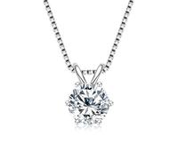 crayfomo A Lady's One-carat Zirconia Necklace, A Classic Six-prong Rabbit Ear Pendant Necklace, Unique Jewelry and Charming Accessories for Parties