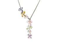 crayfomo Accessoire à la mode et romantique collier en forme de Y de fleur colorée de cou