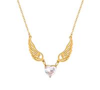 crayfomo Aile d'ange Collier Acier Titane Gardien Ange Aile Pendentif Collier Femmes et Filles De Noël Bijoux Cadeaux