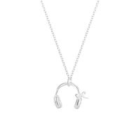 crayfomo Argent casque et arc pendentif collier de musique amant chaîne délicate collier minimaliste accessoire adapté pour les fêtes, le travail et la vie quotidienne