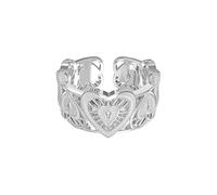 crayfomo Argent Coeur Réglable Anneau Minimaliste Design Élégant Cadeau D'anniversaire Convient pour les Rassemblements Quotidiens et Parties Accessoires pour Femmes