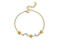 crayfomo Bracelet à breloques céleste doré-Star & Moon Accent bijoux pour femme, Bracelet réglable pour elle