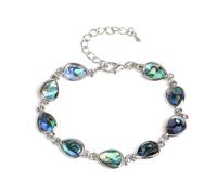 crayfomo Bracelet Coquille d'ormeau en forme de cœur, bracelet unisexe réglable Lien Bracelet Naturel, Style artisanal rustique