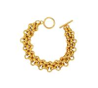 crayfomo Bracelet en acier titane Vintage-Vide plaqué or 18K chaîne étanche (ne se fanent jamais, hypoallergénique) réglable 15 0,5 pouces pour hommes et femmes